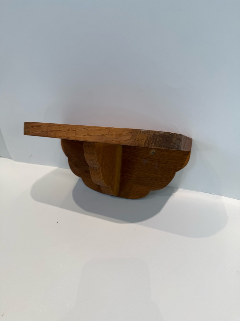 Vintage Small Wood Floating Shelf | Scalloped Edge Wall Decor Cottagecore - Picture 6 of 7